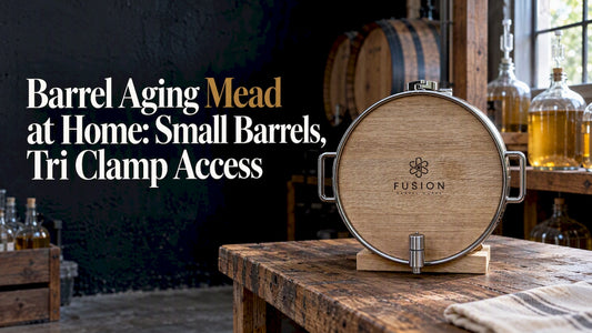 Tri-clamp barrel in a mead cellar